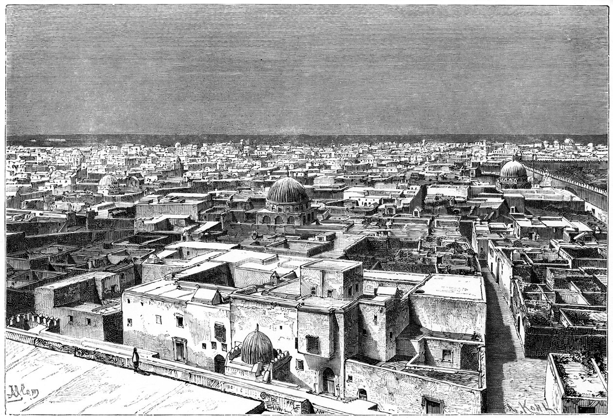 Uitzicht op Kairwan, Tunesië, c1890 door Armand Kohl