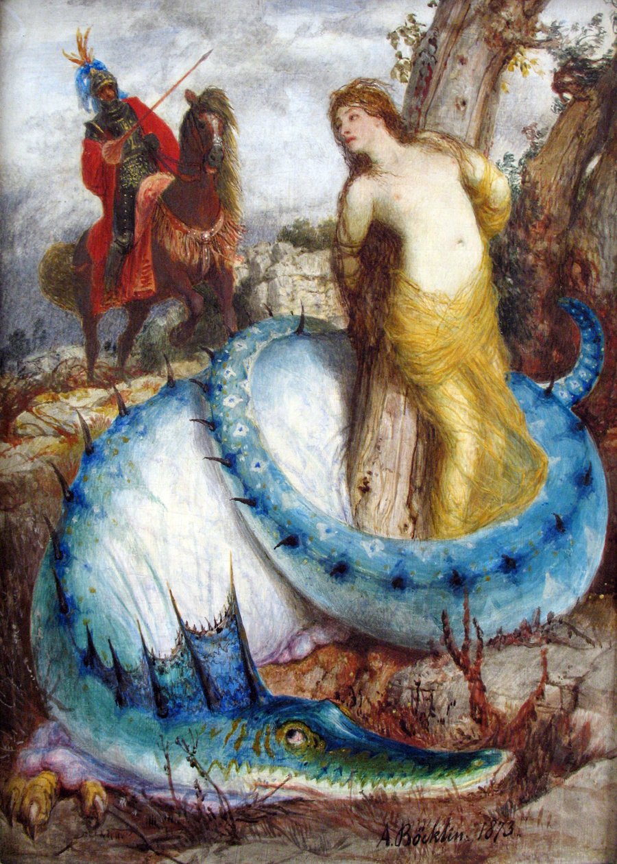 Ruggiero en Angelica door Arnold Böcklin