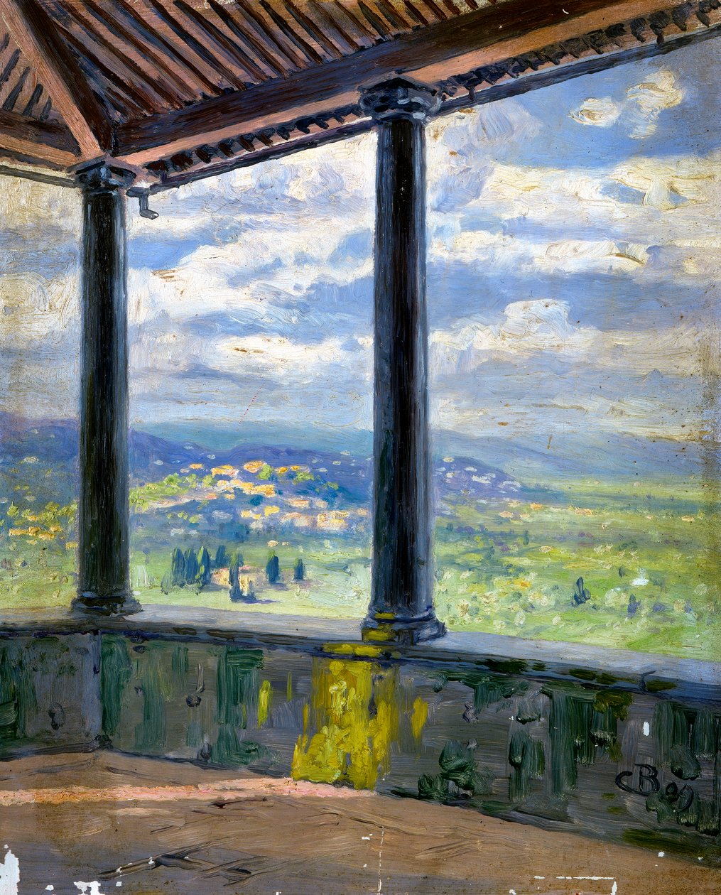 Toscaans landschap door Arnold Böcklin