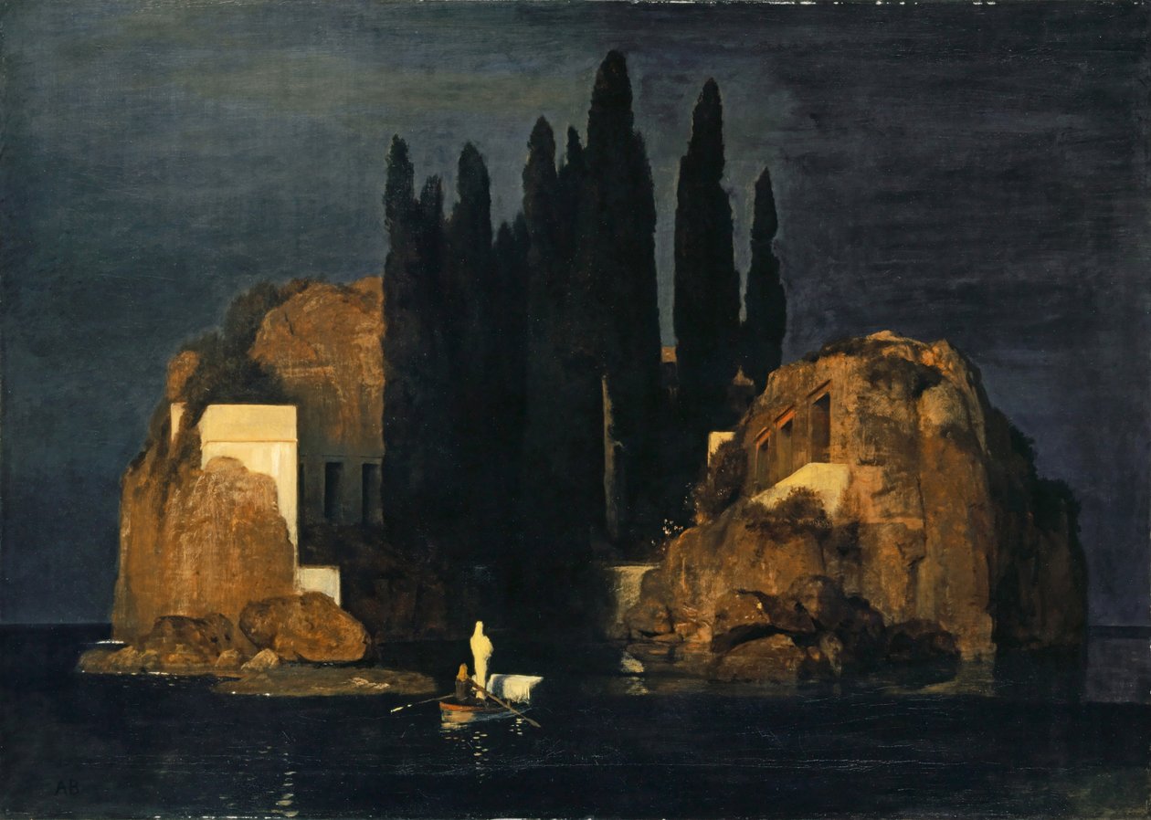 Duits: Die Toteninsel Eiland van de Doden door Arnold Böcklin