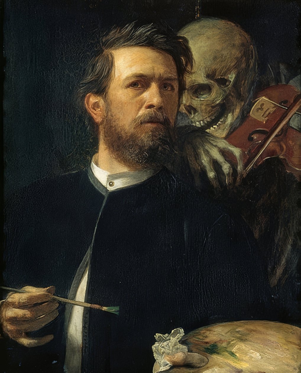 Zelfportret met spelende dood. 1872 door Arnold Böcklin