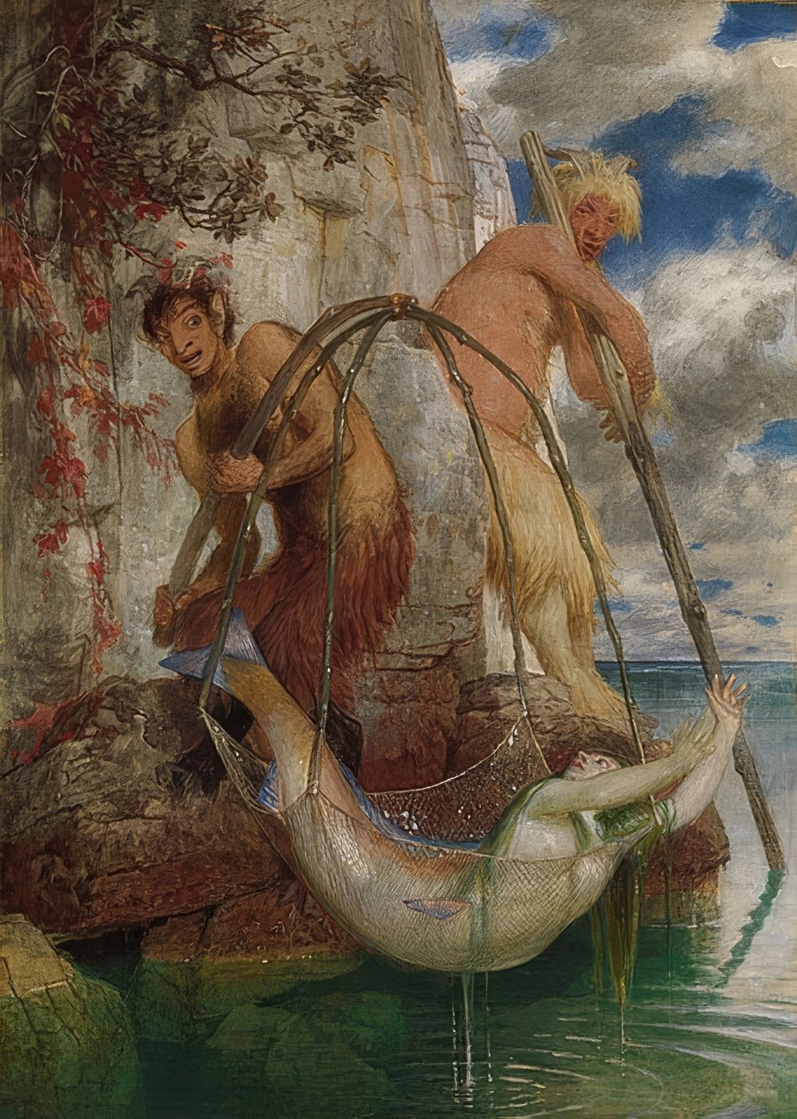 Twee vissende faunen. 1874 door Arnold Böcklin