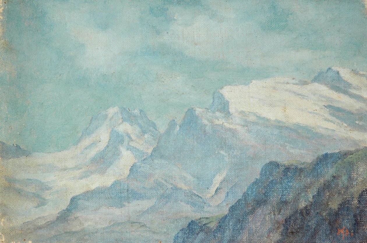 Bergachtig landschap door Arnold Priestman