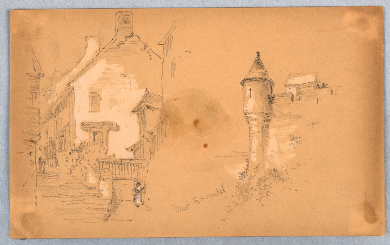 Twee schetsen bij Mont. St. Michel door Arnold William Brunner