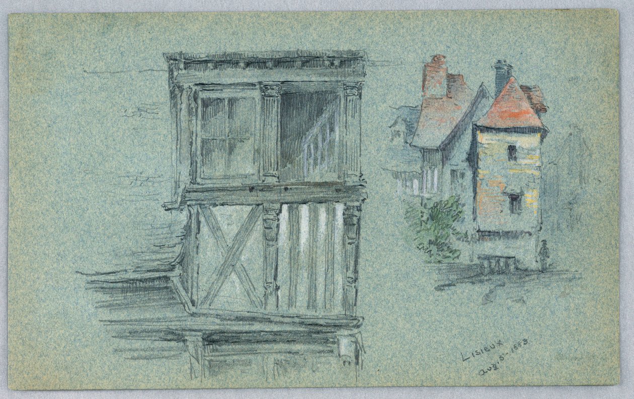Twee schetsen van Lisieux door Arnold William Brunner