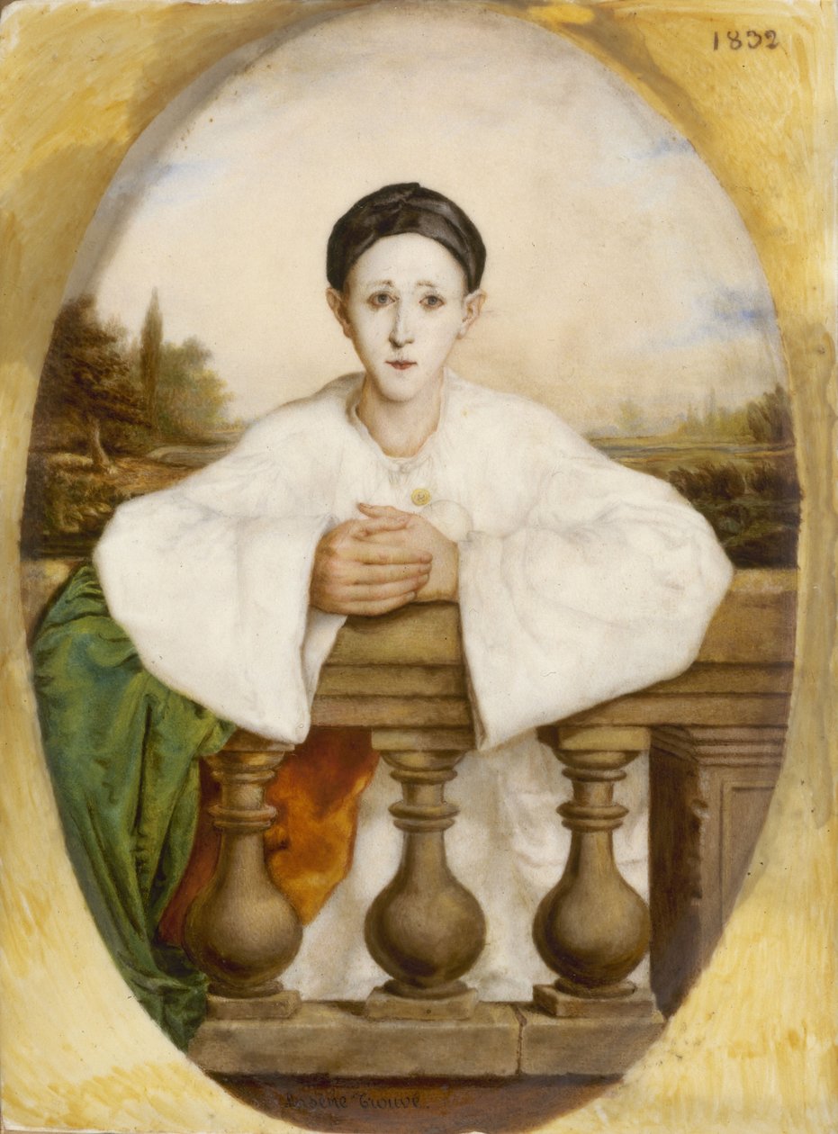Portret van Jean-Gaspard Deburau 1796-1846, 1832 door Arsène Trouvé