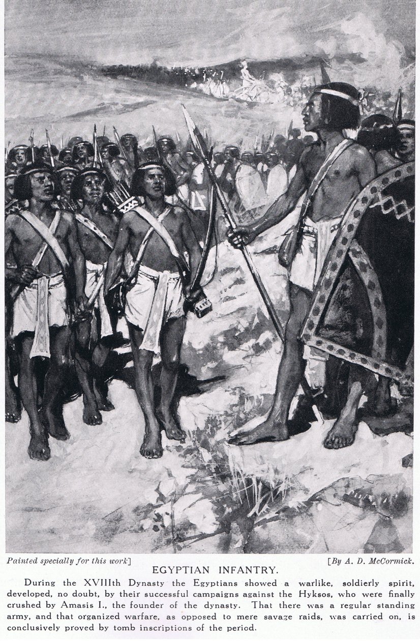 Egyptische infanterie, ca. 1920 door Arthur David McCormick