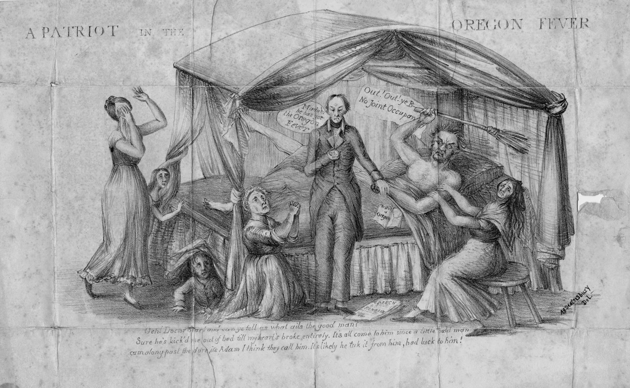 Een patriot in de Oregon Koorts, gepubliceerd in Washington, c.1844 door Arthur J. Stansbury