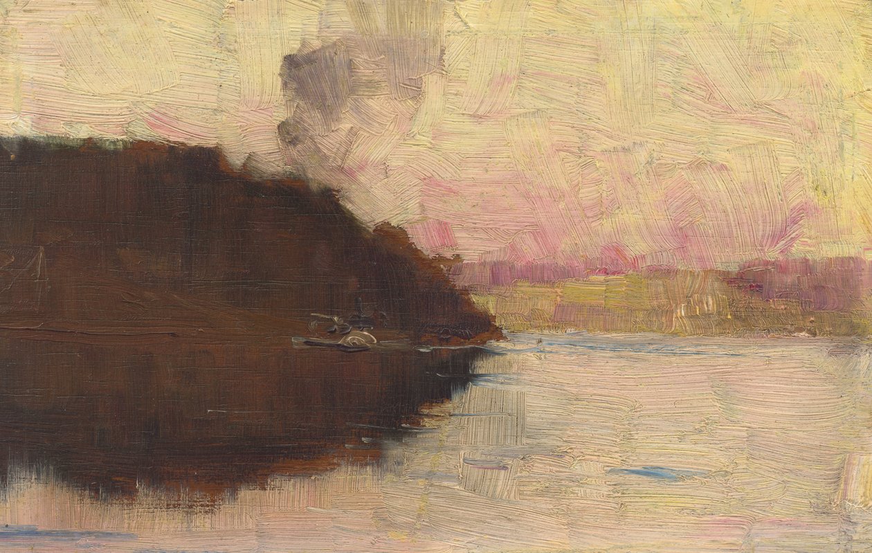 De punt, zonsondergang door Arthur Streeton