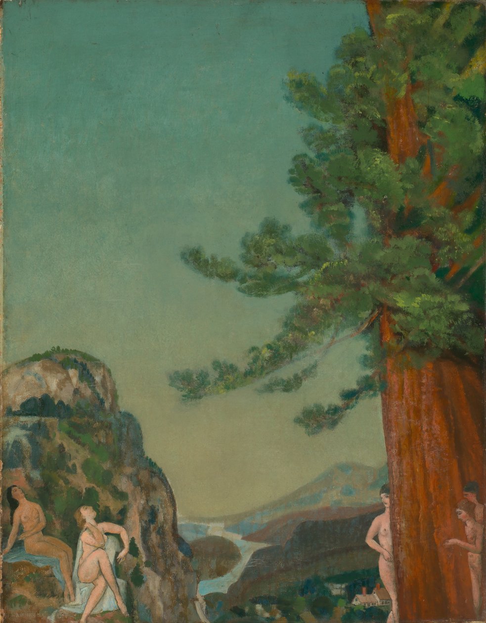 Op de kliffen door Arthur B. Davies