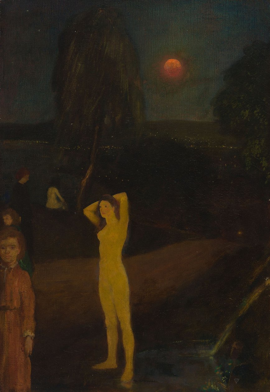 Volle maan door Arthur Bowen Davies