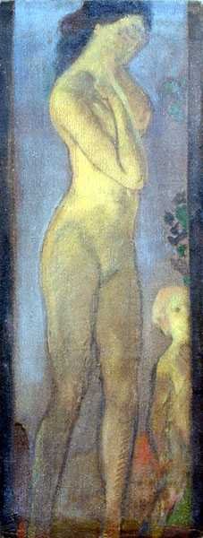 Moeder en kind door Arthur Bowen Davies