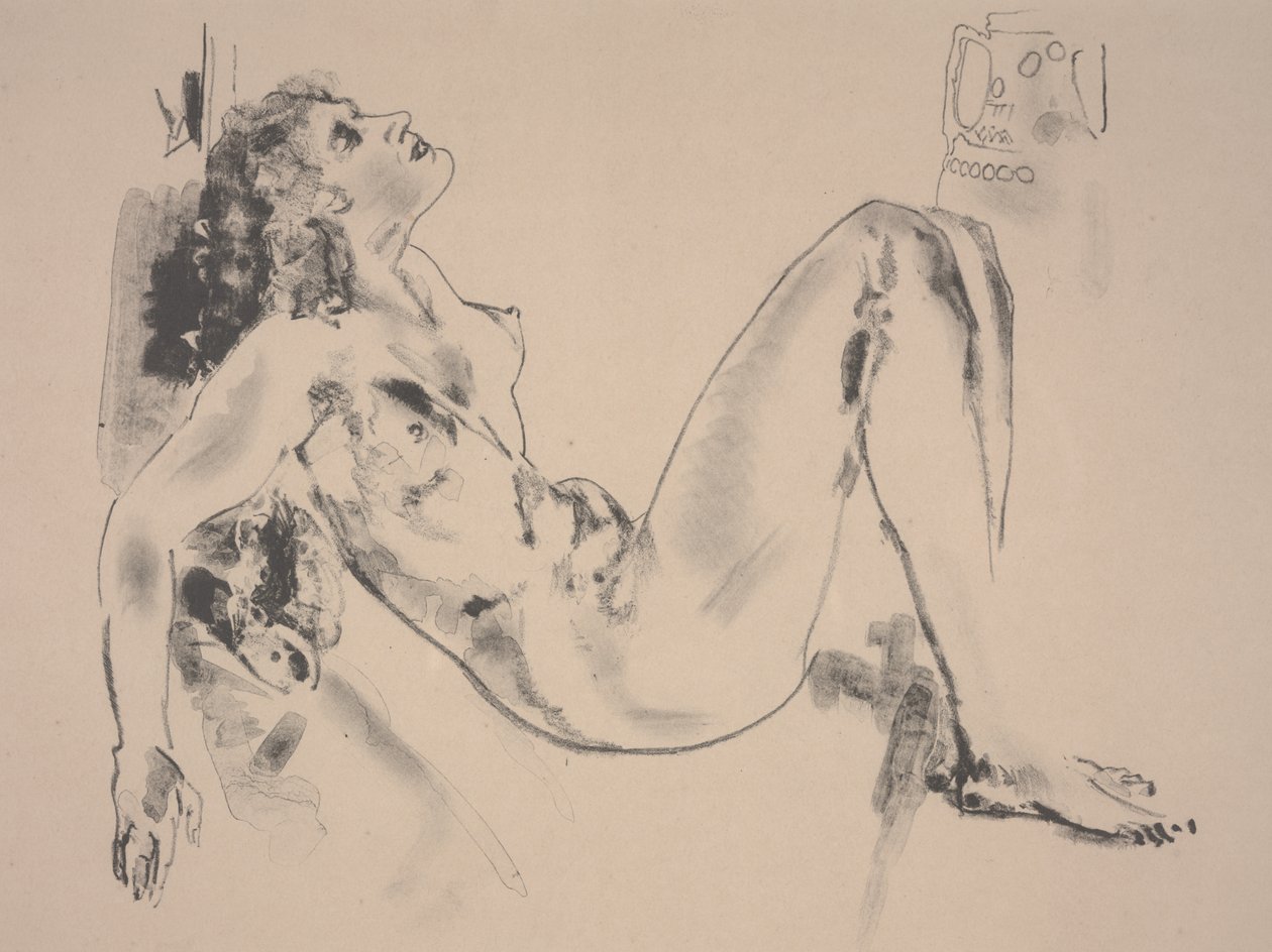 Liggend Naakt door Arthur Bowen Davies