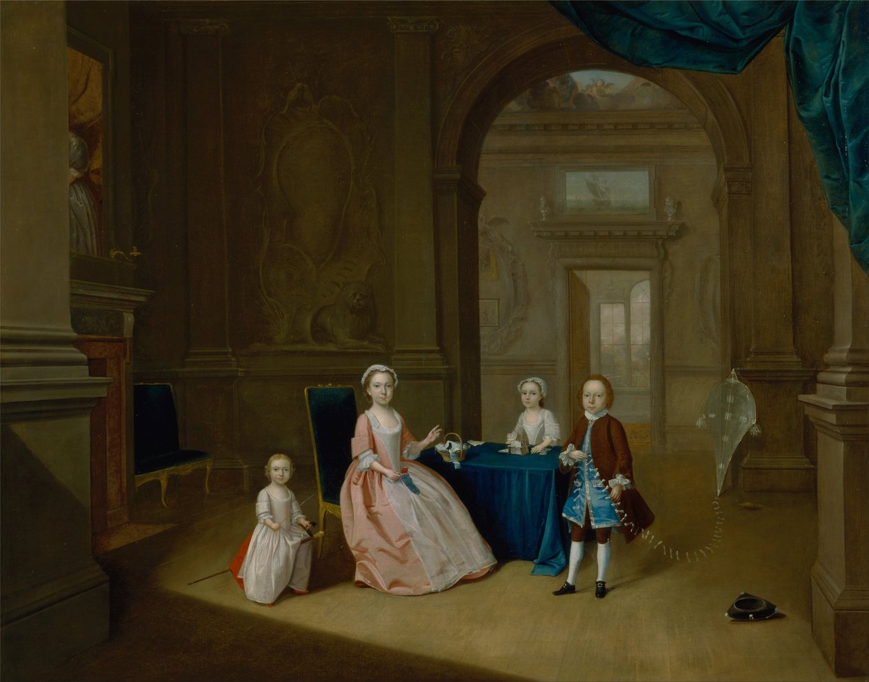 Kinderen in een interieur door Arthur Devis