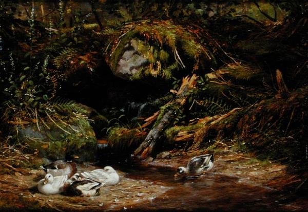 Eenden bij de bron door Arthur Fitzwilliam Tait
