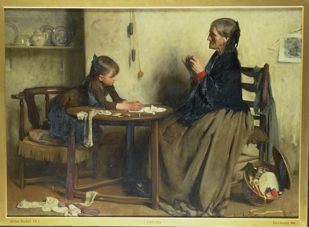 Een Moeilijkheid door Arthur Hacker