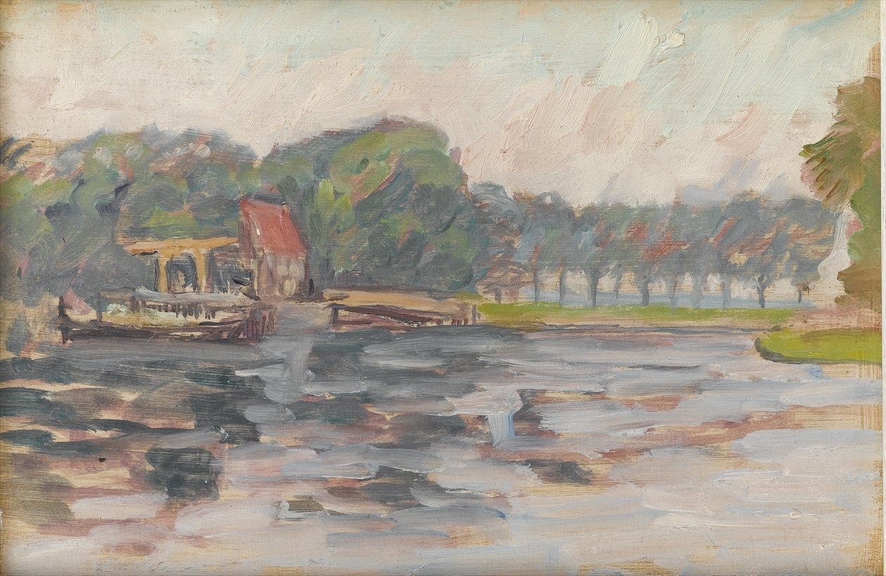 Uitzicht op het meer, ca. 1910 door Arthur Haythorne Studd