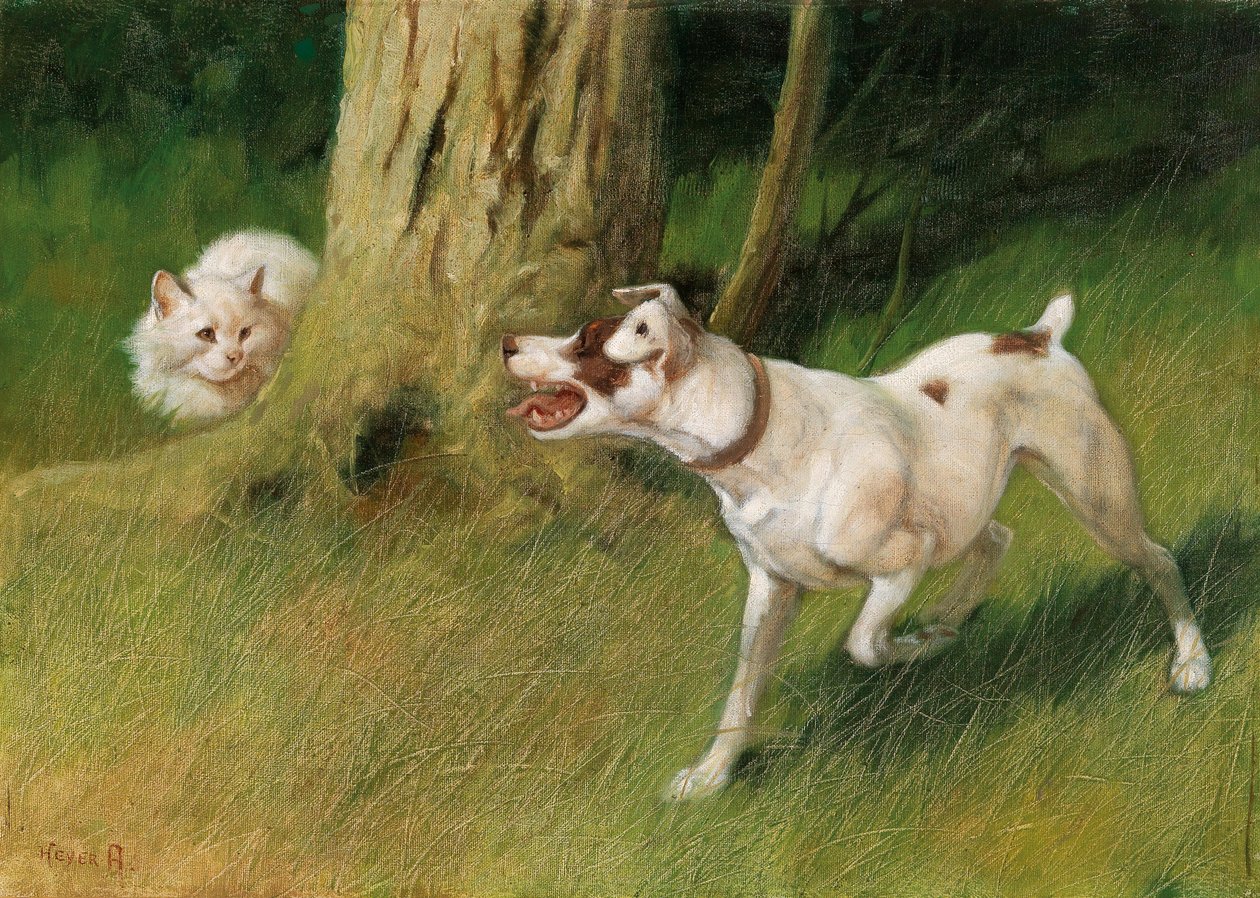 Hond en Kat door Arthur Heyer