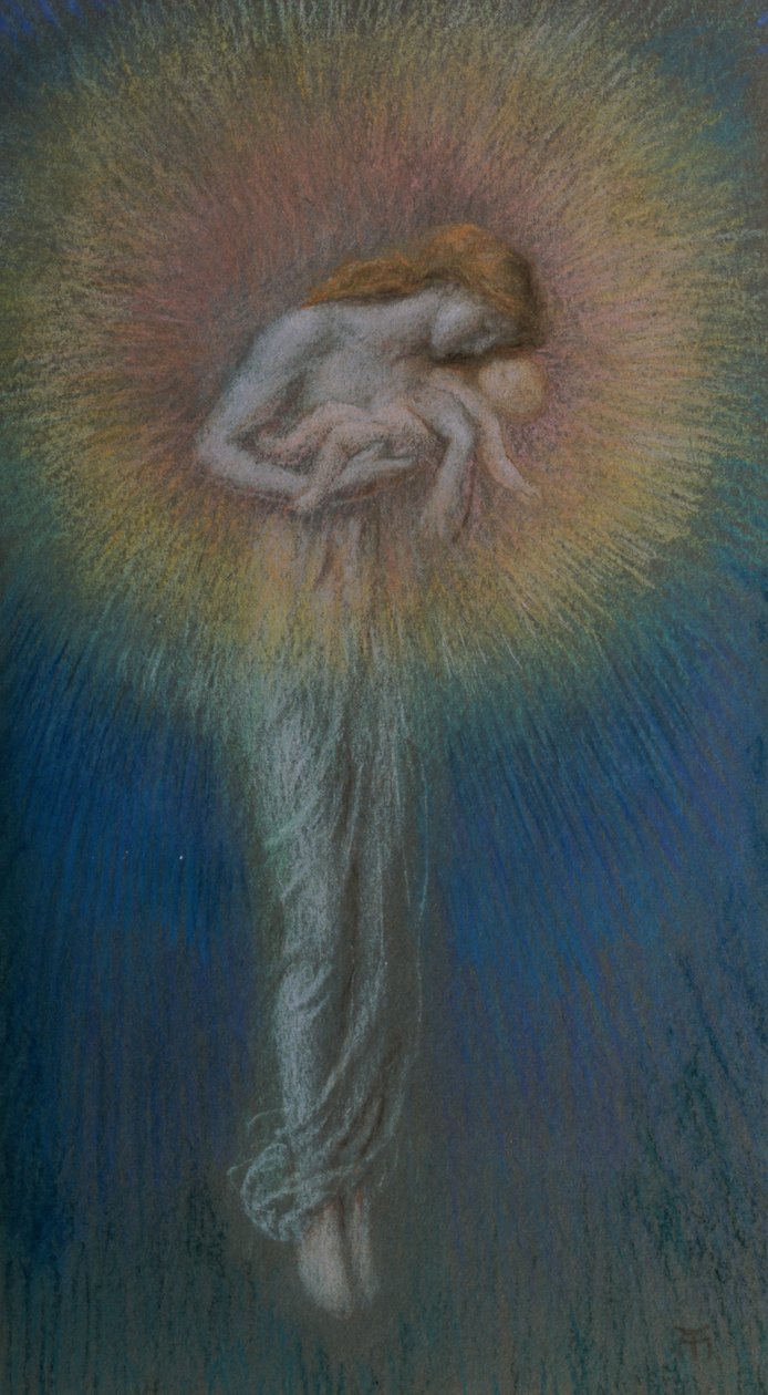 Moederschap, c.1890s door Arthur Hughes