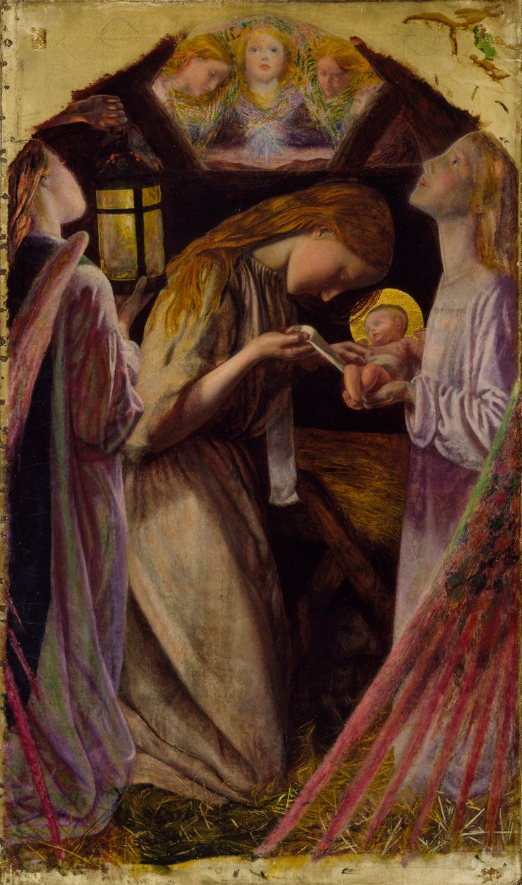 De Geboorte, 1858 door Arthur Hughes