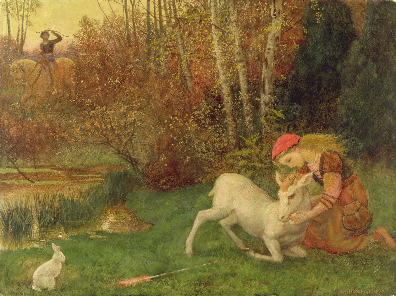 De Witte Hinde, c.1870 door Arthur Hughes