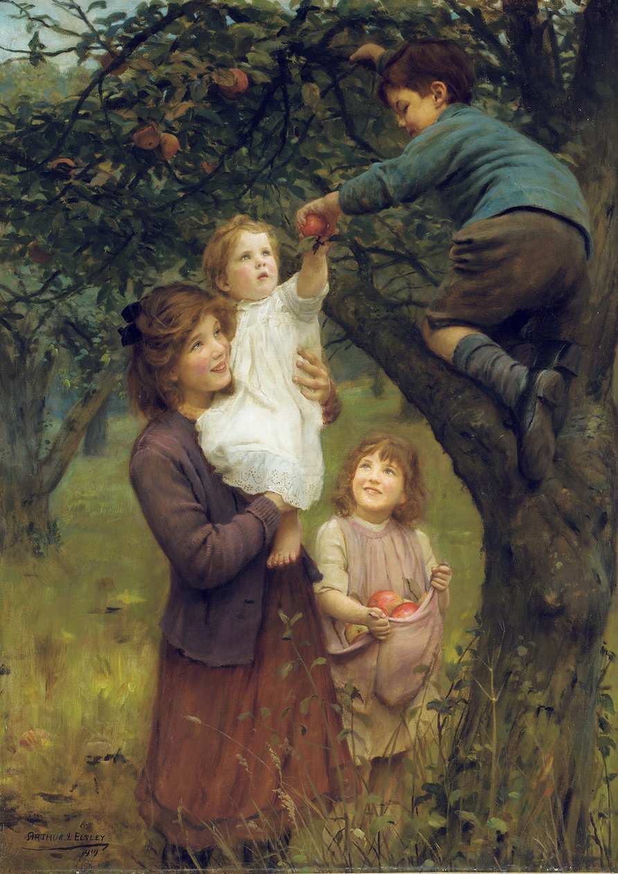 Appels plukken door Arthur John Elsley