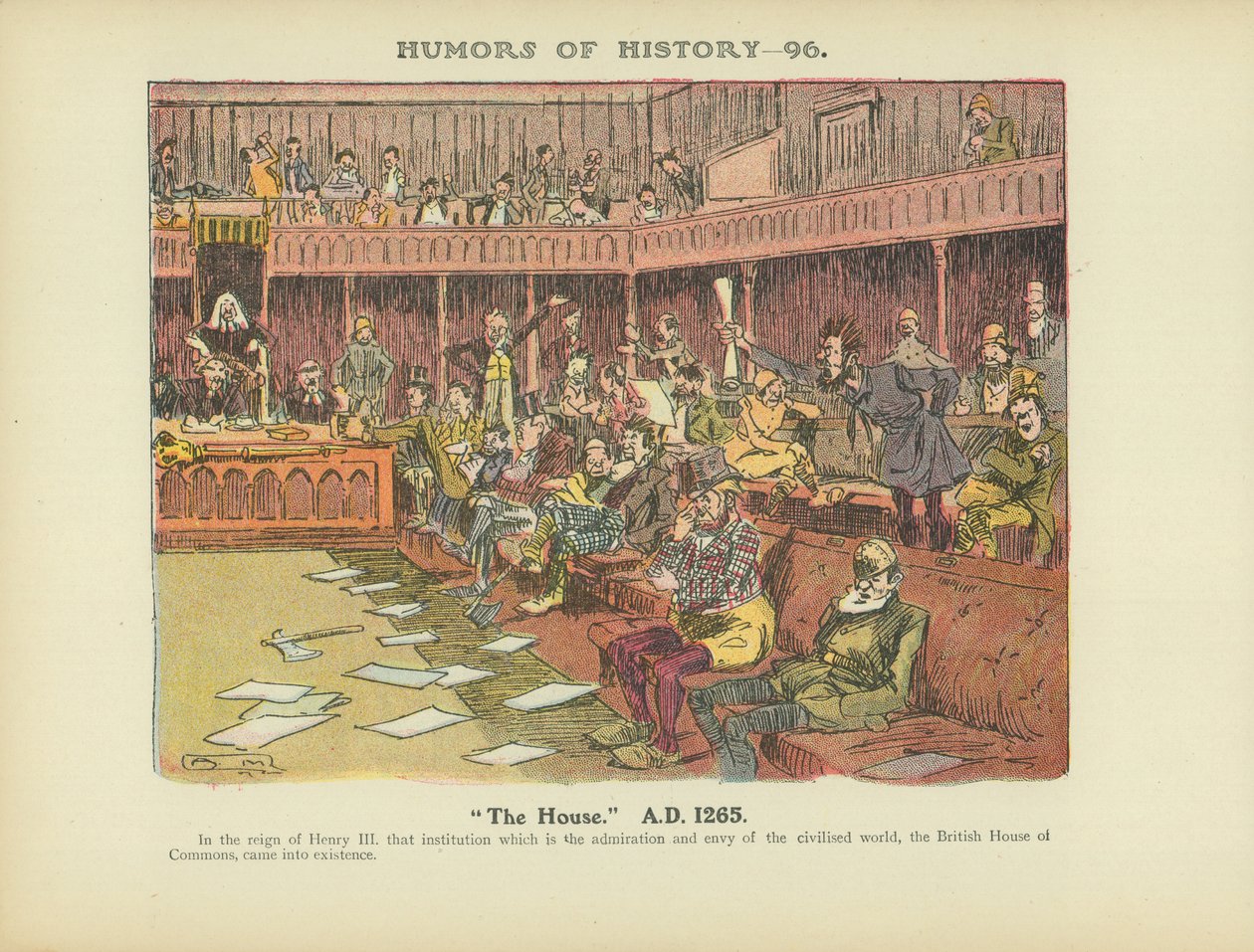 "Het huis. 1265 na Christus (kleurenlitho) door Arthur Moreland