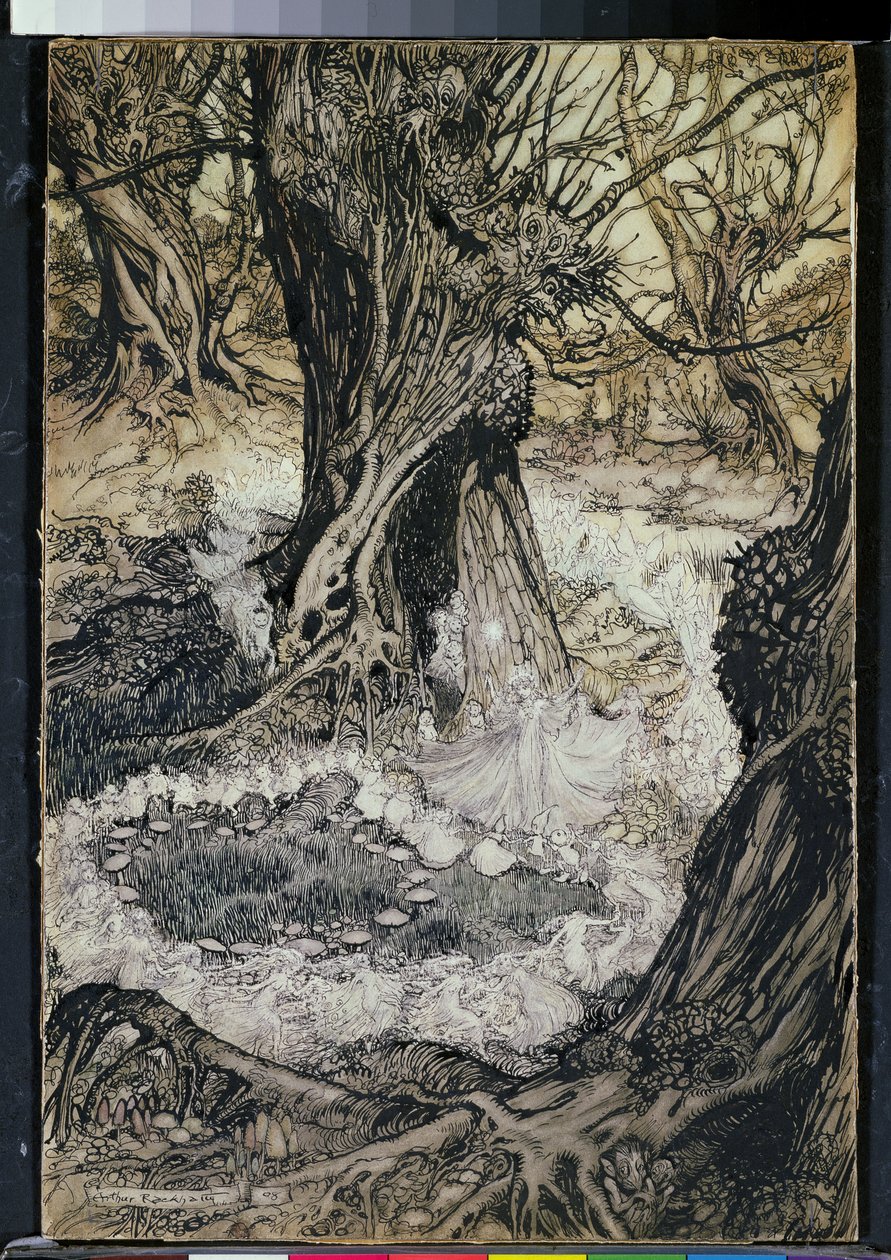 Kom, nu een rondel, 1908 door Arthur Rackham