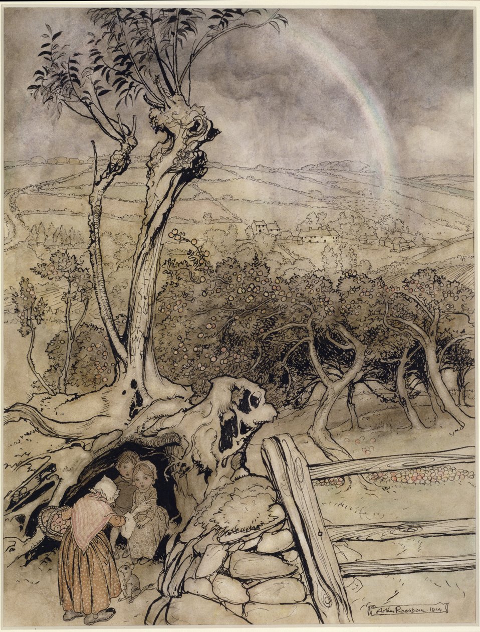 Precies waar de regenboog eindigt door Arthur Rackham