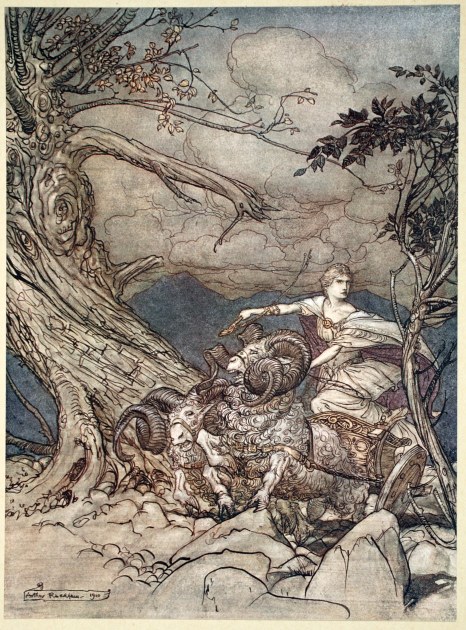 Fricka nadert in woede, 1910 door Arthur Rackham
