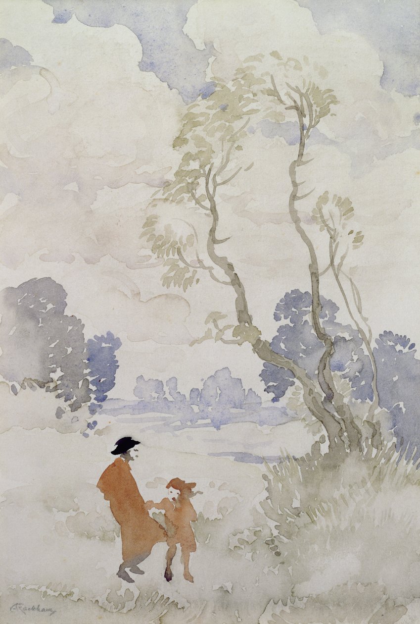 Winderige dag door Arthur Rackham