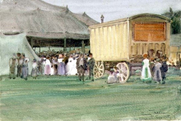 Het Circus in Rye door Arthur Romilly Fedden