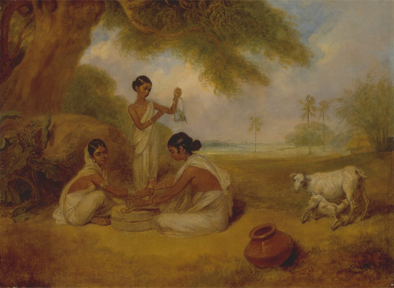 Maïs malen door Arthur William Devis