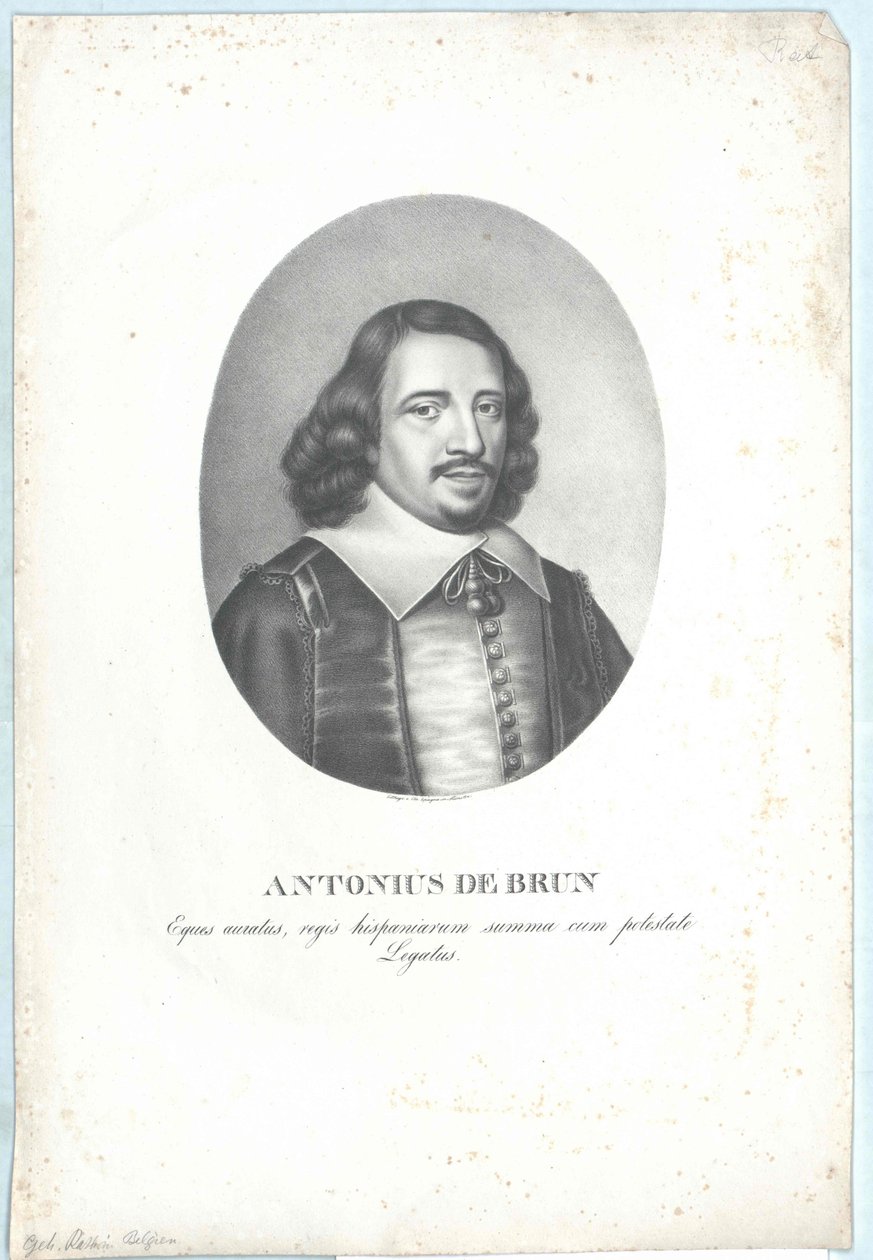 Antoine de Brun (druk) door Artist Unknown