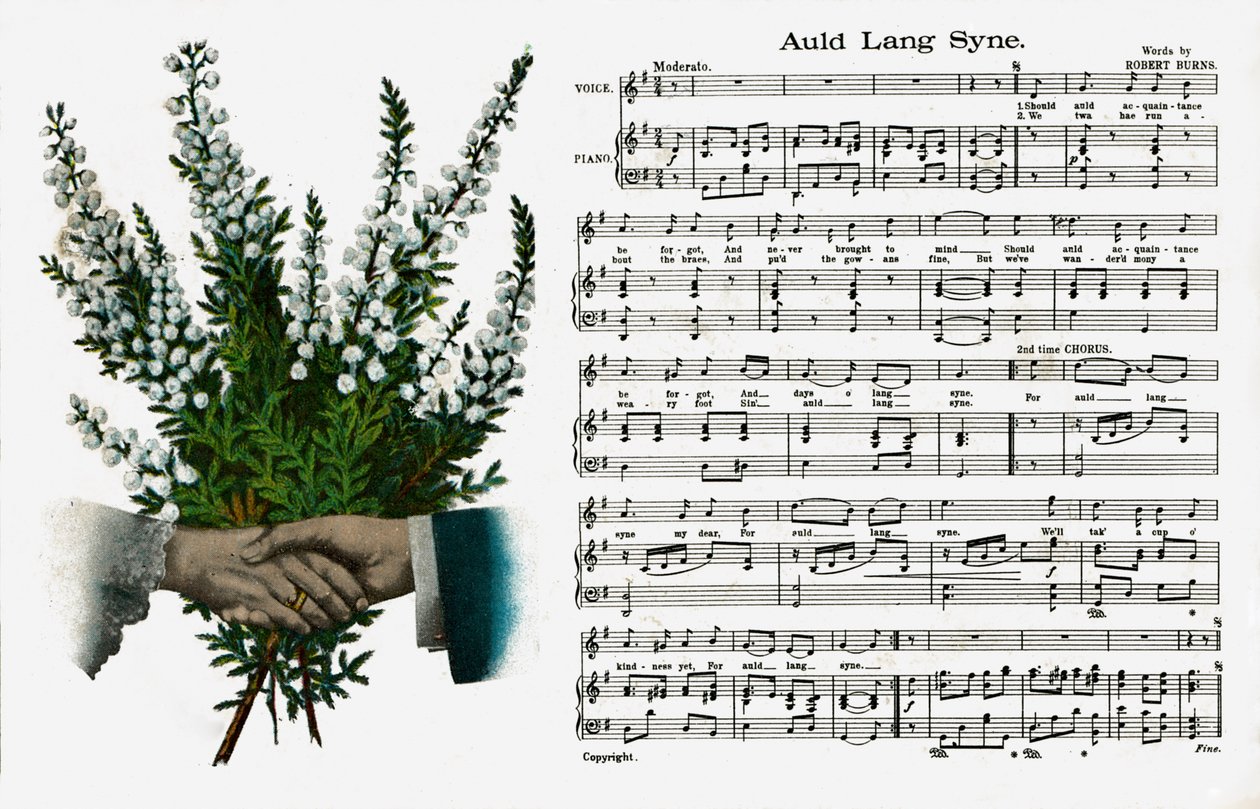 Auld Lang Syne (print) door Artist Unknown