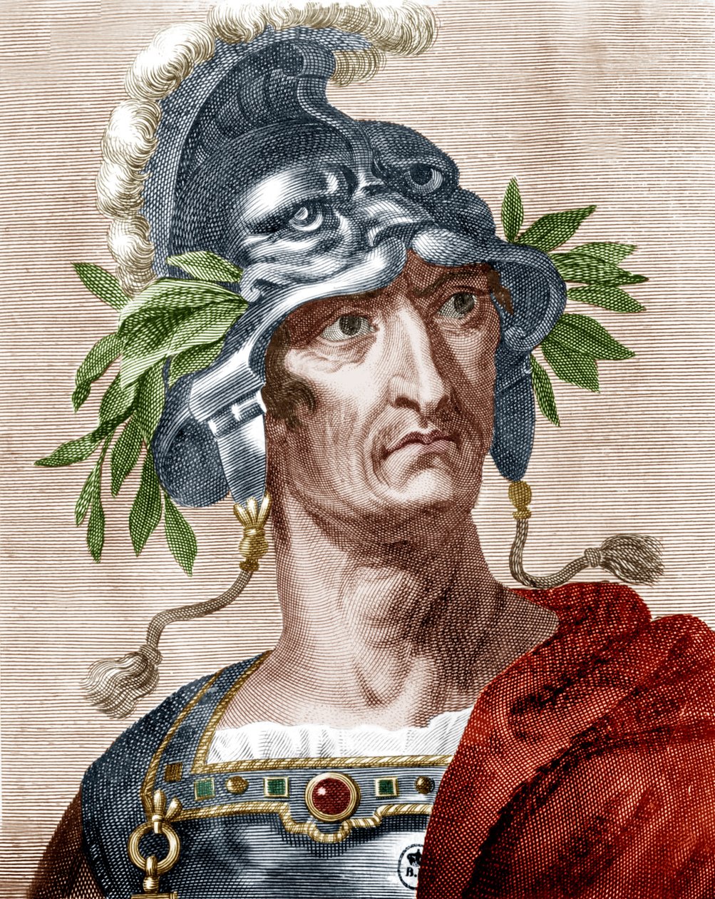 Keizer Claudius (kleurengravure) door Artist Unknown