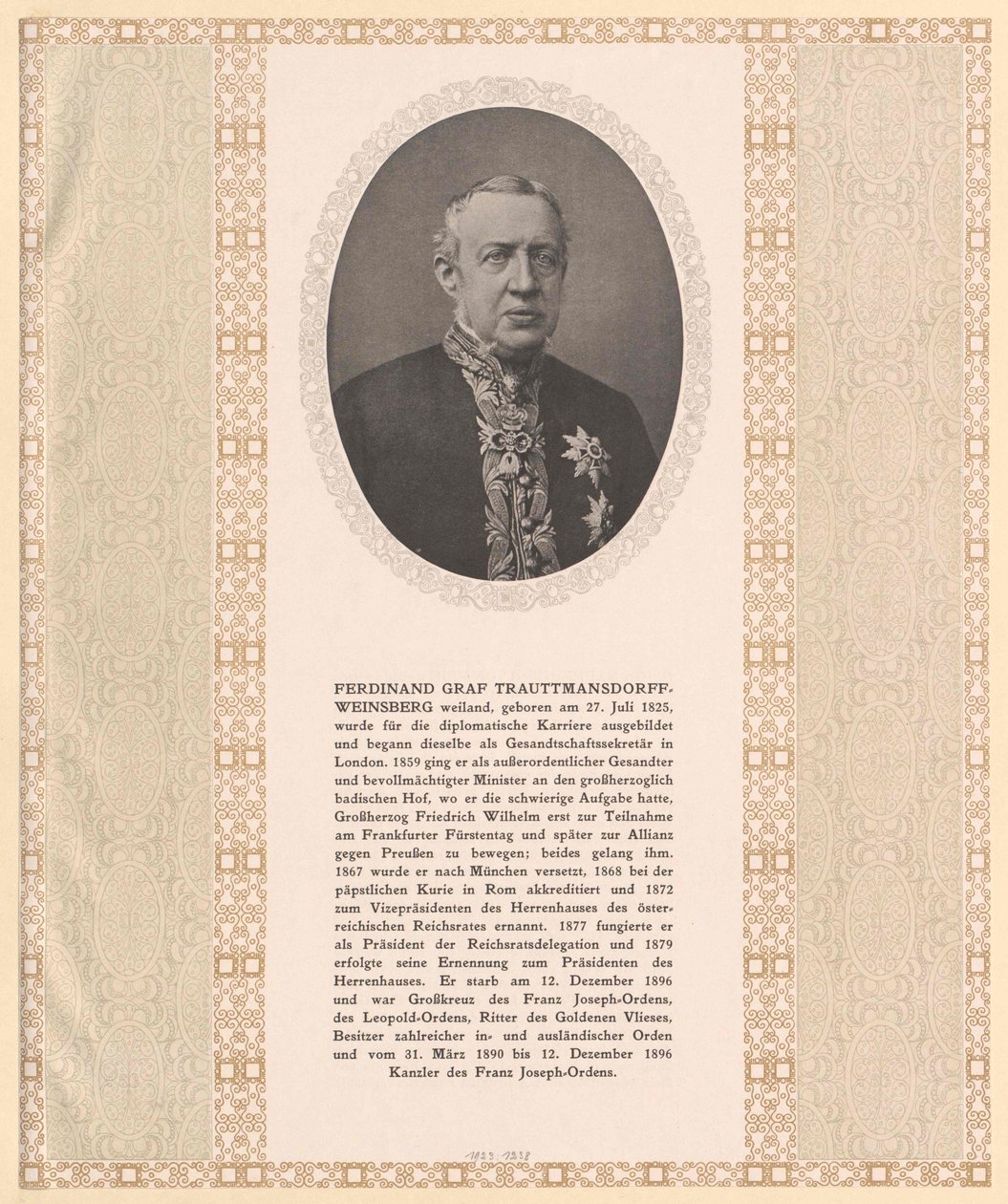 Ferdinand graaf Trauttmansdorff-Weinsberg door Artist Unknown