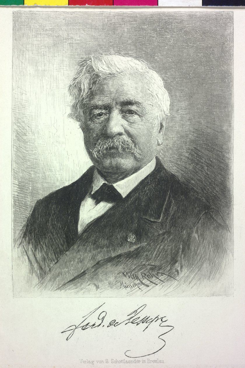 Ferdinand von Lesseps (afdruk) door Artist Unknown