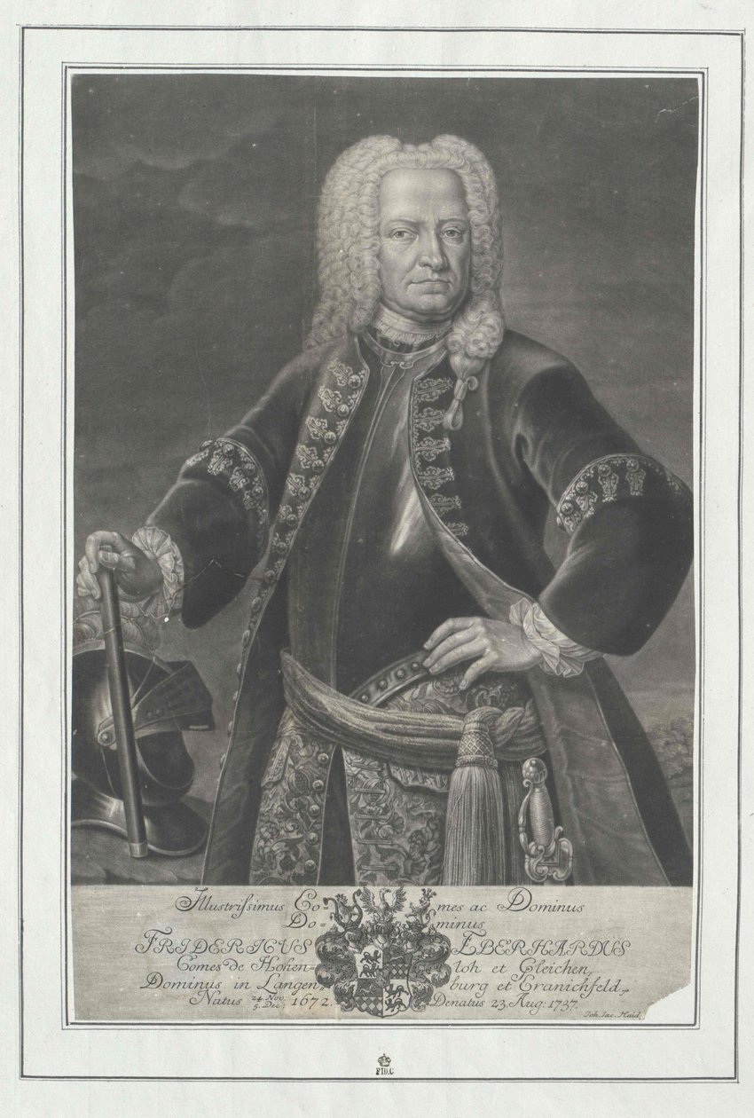 Frederik Eberhard graaf Hohenlohe-Kirchberg door Artist Unknown