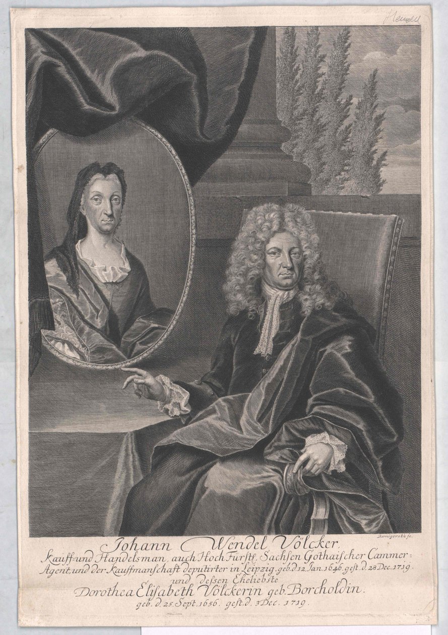 Johann Wendel Voelcker (print) door Artist Unknown