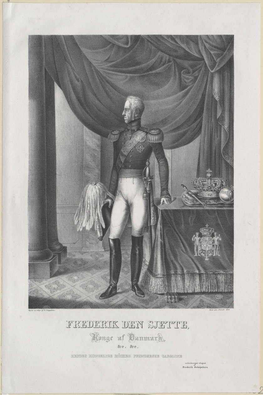 Koning van Denemarken Frederik VI door Artist Unknown