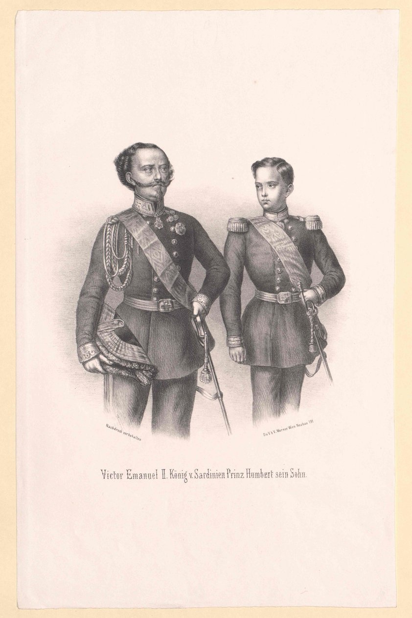 Koning van Italië Victor Immanuel II door Artist Unknown