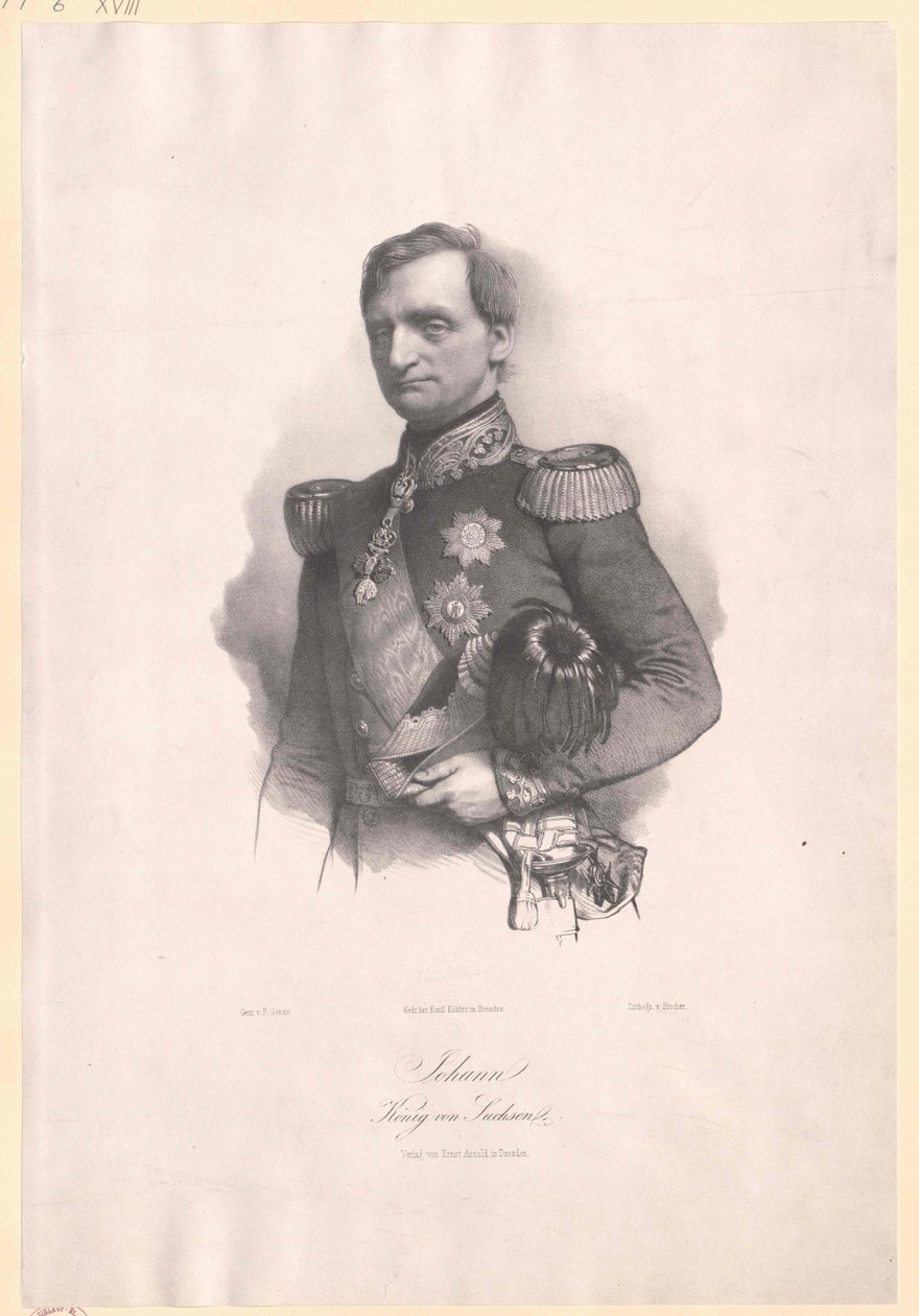 Koning van Saksen Johann door Artist Unknown