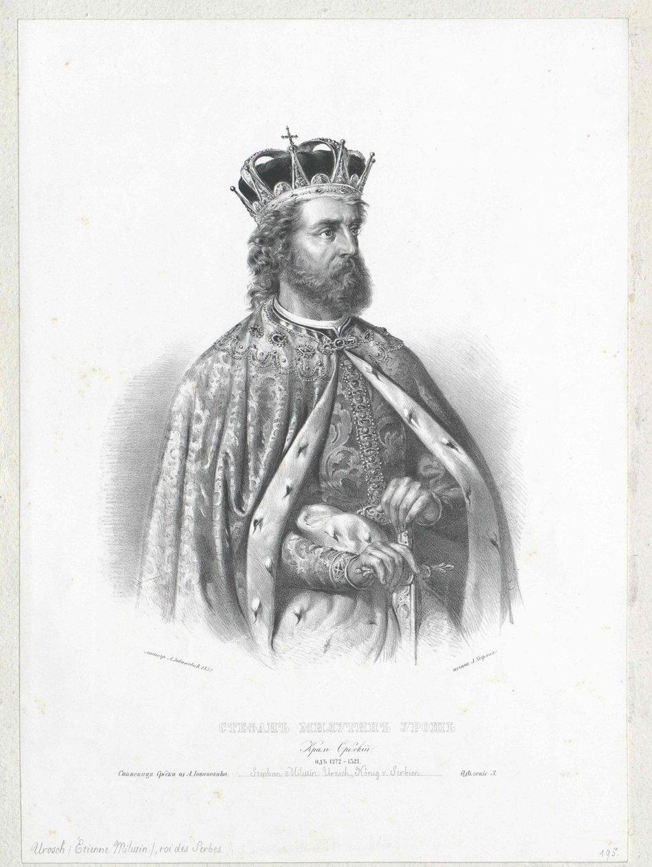 Koning van Servië Stephen Urosch II door Artist Unknown