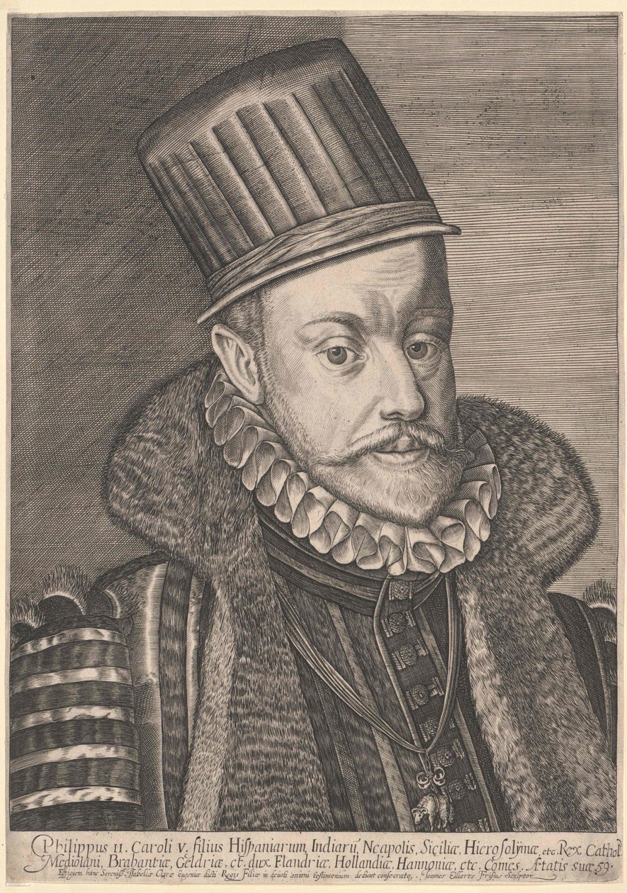 Koning van Spanje Filips II door Artist Unknown