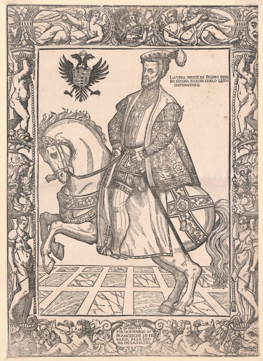 Koning van Spanje Philipp II door Artist Unknown