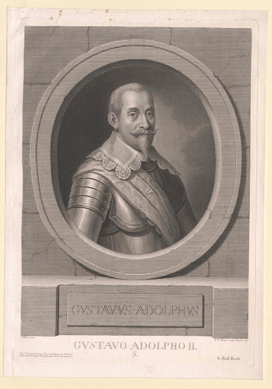 Koning van Zweden Gustavus Adolphus van Zweden door Artist Unknown