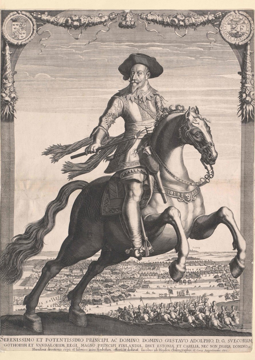 Koning van Zweden Gustavus Adolphus van Zweden door Artist Unknown