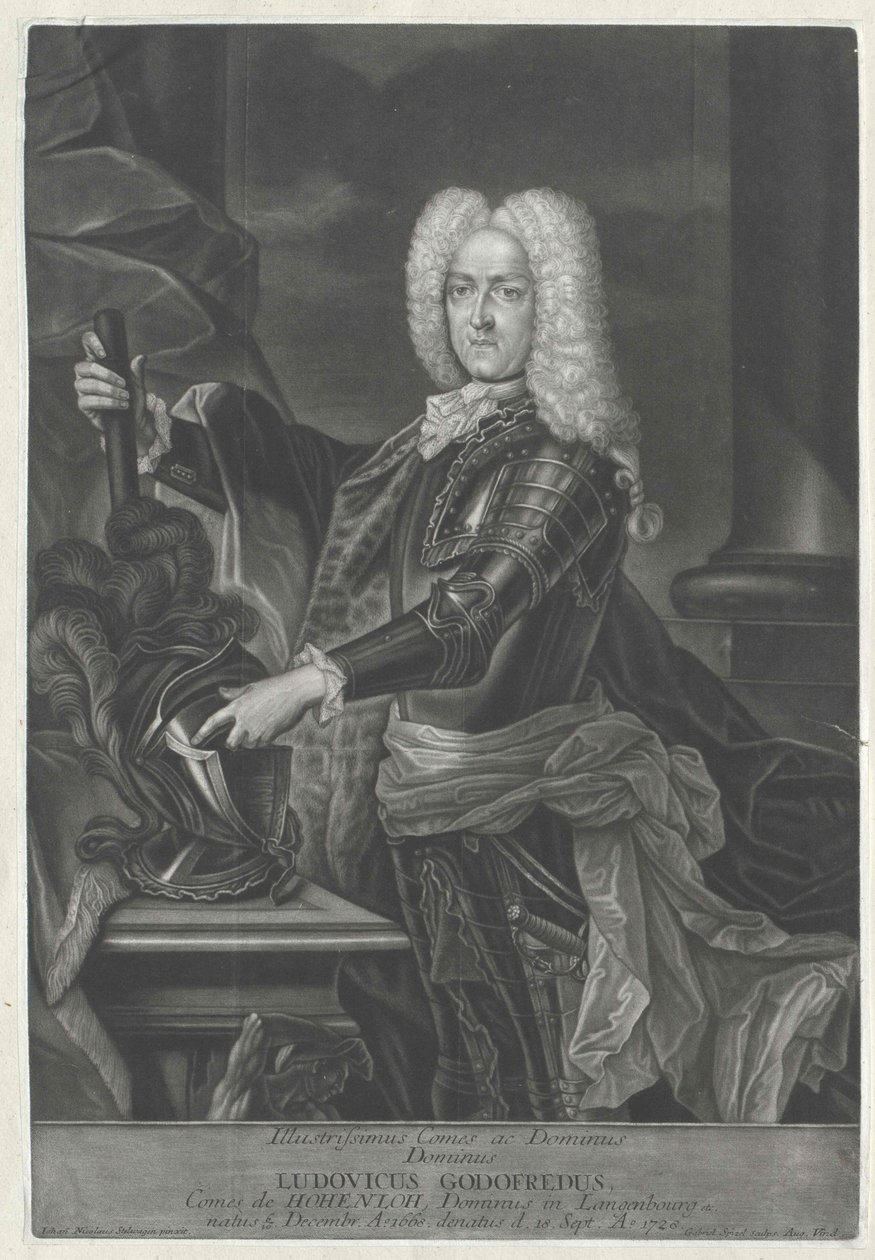 Ludwig Gottfried graaf Hohenlohe-Waldenburg-Pfedelbach door Artist Unknown
