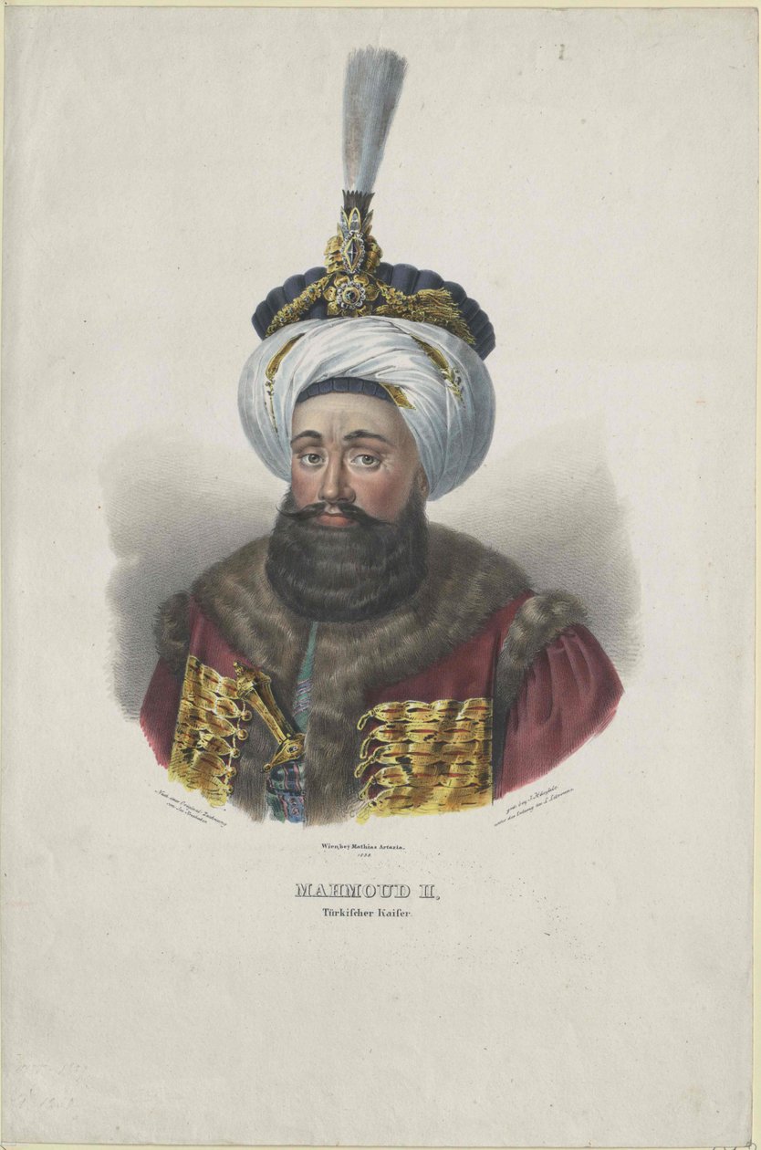 Machmud II Sultan van Turkije door Artist Unknown